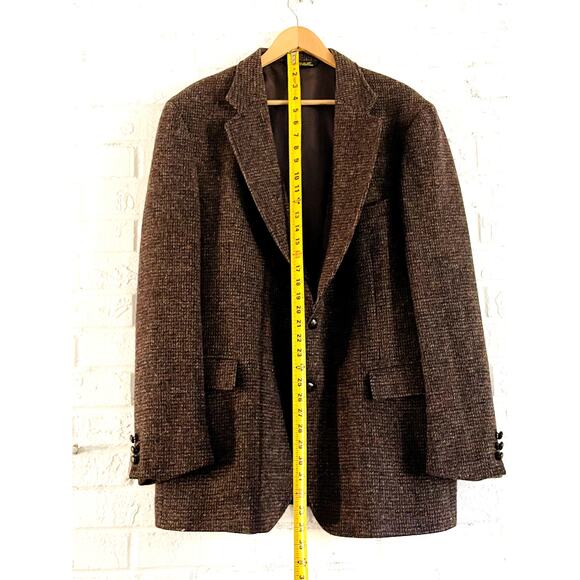 Harris Tweed Scotland Sport Coat Blazer Mens 48R Brown Flecked 100% Wool - Picture 9 of 11